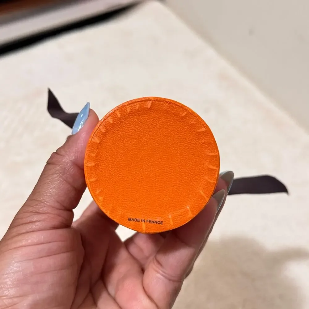 Hermès Paris Orange Round Cylinder Gift Box w/ 2025 Ribbon Small Made in France